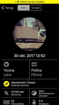 Screenshot Hipstamatic-instellingen Yoona + Polina