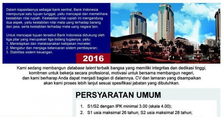 Lowongan Bank Indonesia Terbaru 2017 2018 - Loker BUMN