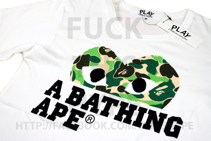 FUCK HYPE: A Bathing Ape x COMME des GARCONS PLAY Green Camo PLAY Tee ...