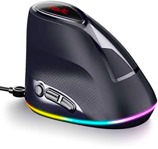 Nulaxy 2.4G Wireless Vertical Ergonomic Mouse, 800 / 1200 /1600 DPI, 6 Buttons for Computer, Laptop, PC, Desktop, Macbook - Black