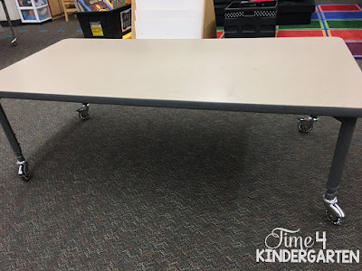 lowered table for flexible seating in kindergarten