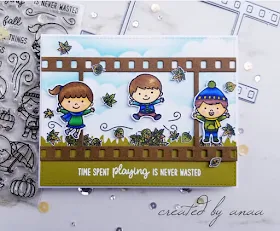 Sunny Studio Stamps: Fall Kiddos Fall Flicks Filmstrips Customer Card Share by Ana A