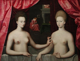 “Suposto Retrato de Gabrielle d’Estrées et e Sua Irmã a Duquesa de Villars”, de um artista desconhecid