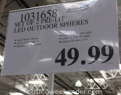 Deal for a set of 3 Inside Outside Garden Lighted LED Spheres at Costco