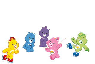 Care Bears with Rainbow Free Printable Image.