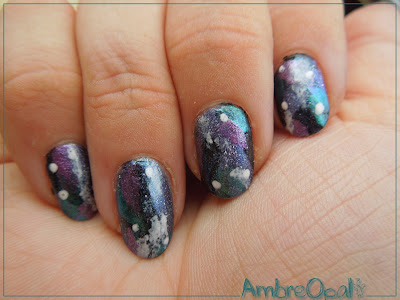 galaxy nail colorée