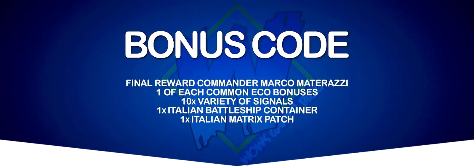 image of bonus code header