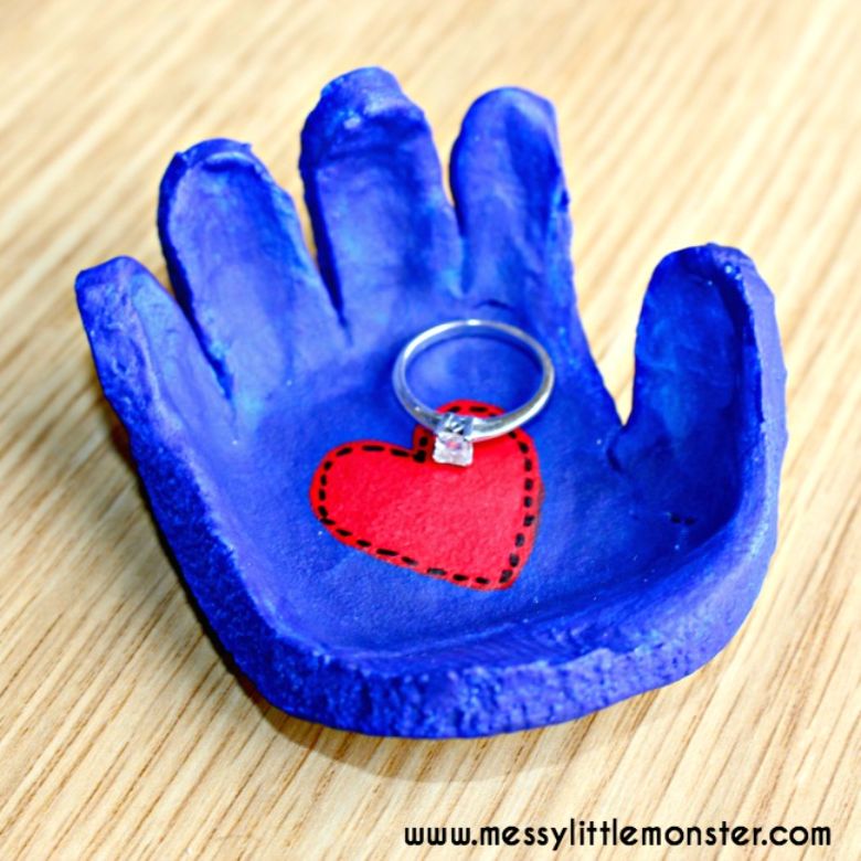 Painted Salt Dough handprint Bowl - Mother's Day Painting Ideas