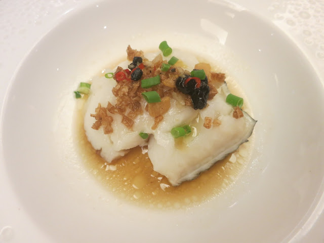 Steamed Silver Cod with Black Bean and Preserved Radish Pickle