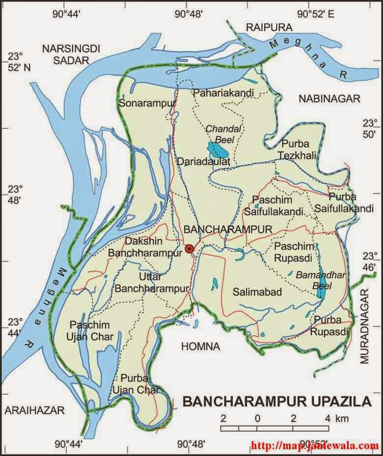 bancharampur upazila map of bangladesh