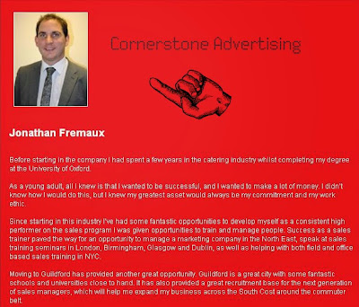 Cornerstone Advertising - What made Jonathan Fremaux choose Sales and Marketing career