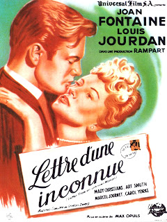 LETTRE D'UNE INCONNUE. Cartel: 120 x 160 cms. Francia. CARTA DE UNA DESCONOCIDA. Letter from a Unknown Woman. 1948. Estados Unidos. Dirección: Max Ophüls. Reparto: Joan Fontaine, Louis Jourdan, Mady Christians, Marcel Journet, Art Smith, Carol Yorke.