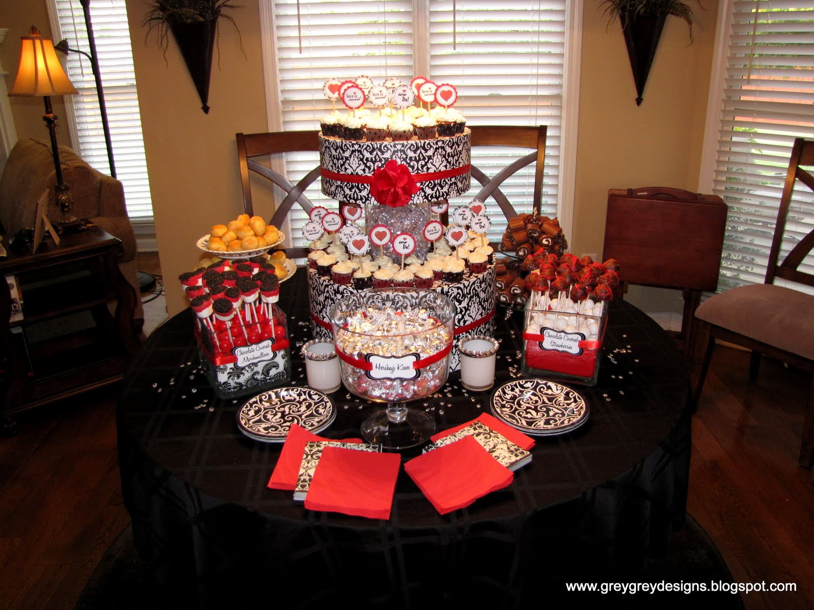 Black White Red Wedding Decorations