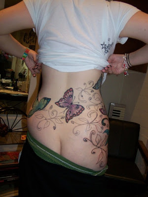Label Butterfly Flower Tattoos