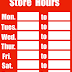 Business Hours Sign Template