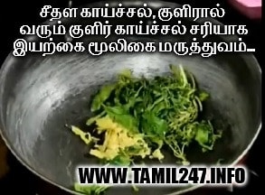 சீதள காய்ச்சல், குளிரால் வரும் குளிர் காய்ச்சல் சரியாக இயற்கை மூலிகை மருத்துவம்...