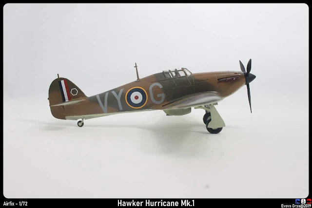 Maquette de l'Hurricane MkI d'Airfix au 1/72.