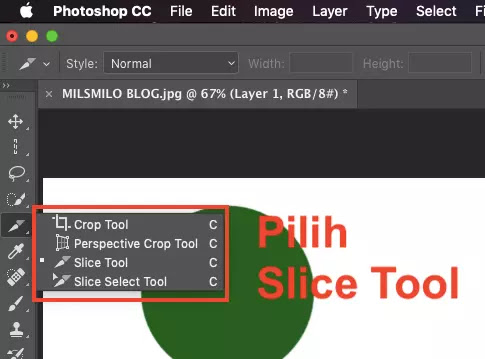 Cara membagi gabar menjadi banyak crop dan memotong gambar dengan Slice tool di photoshop, memotong gambar menjadi beberapa crop secara bersamaan pada objek foto dan gambar