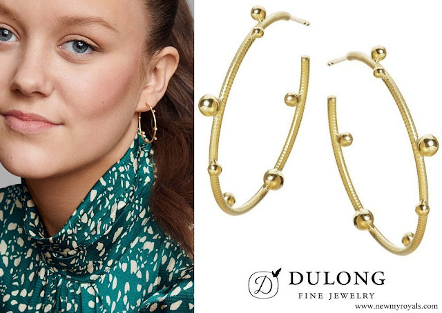 Princess Isabella wore Dulong Fine Jewelry Large Delphis Hoop Gold Earrings