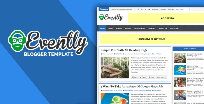 Evently Professional Blogger Template - Responsive Blogger Template