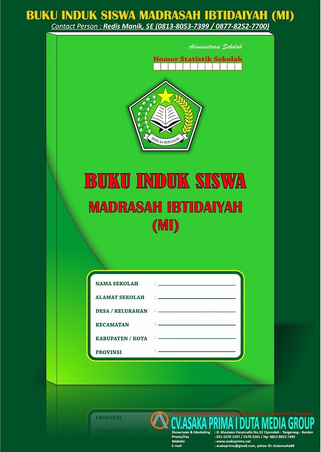 Jual Buku Induk MI/SD Terbaru 2019 - Contoh Buku Induk Siswa Madrasah Ibtidayah (MI) / SD - Kurikulum 2013 