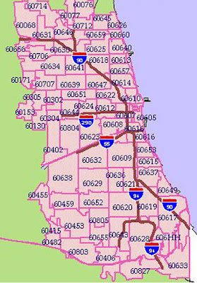 Chicago Zip Codes Map