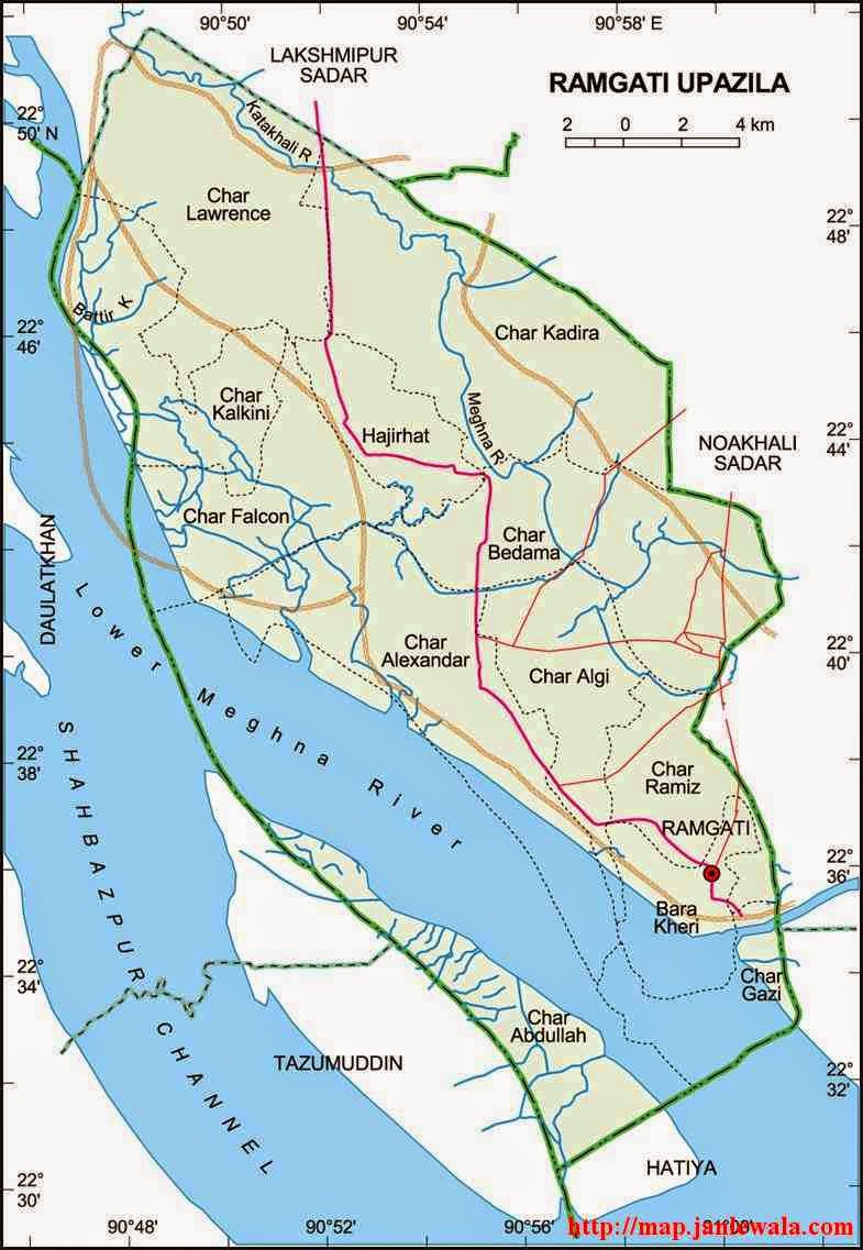ramgati upazila map of bangladesh