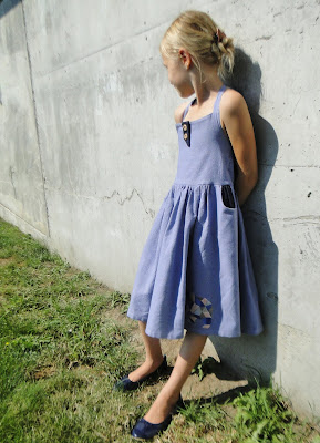 girls halter dress with bear hand embroidery