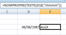2crire en lettre la formule excel mois c8