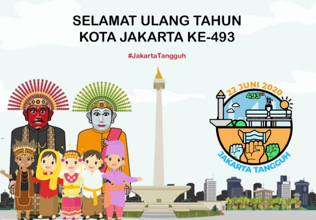 5 Gambar Ucapan HUT DKI Jakarta ke 493 Tahun 2022 Keren 
