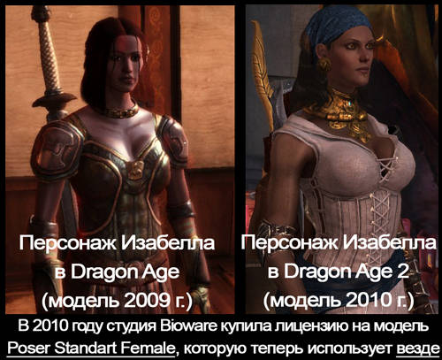 Как поменялось видение персонажа Изабеллы дизайнерами Bioware