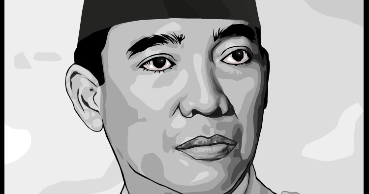 Mewarnai Gambar Sketsa  Wajah Soekarno Terbaru KataUcap