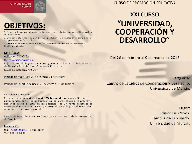 XXI Curso Universidad, Cooperación y Desarrollo.