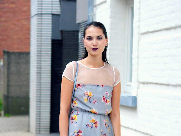 Floral dress and purple lips