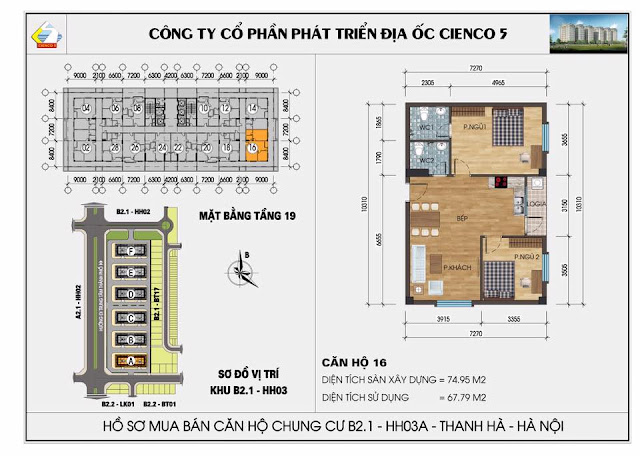 Mặt bằng thiết kế chung cư HH03A tòa B2.1 Thanh Hà Cienco 5