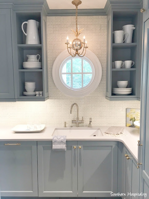 Stunning blue and white traditional kitchen in 2017 Southeastern Designer Showhouse in Atlanta