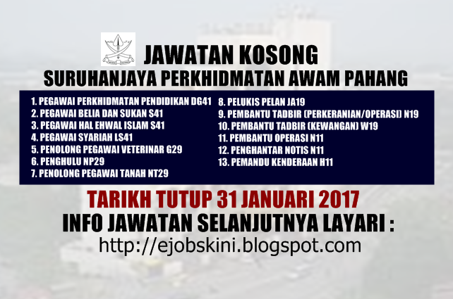 Jawatan Kosong Terkini Di Spa Pahang 31 Januari 2017