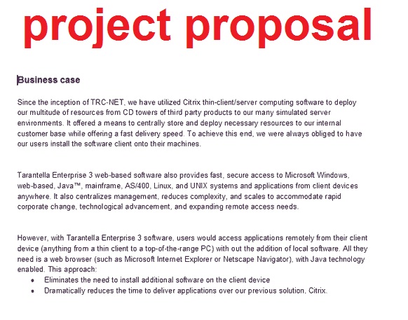 Project research proposal example