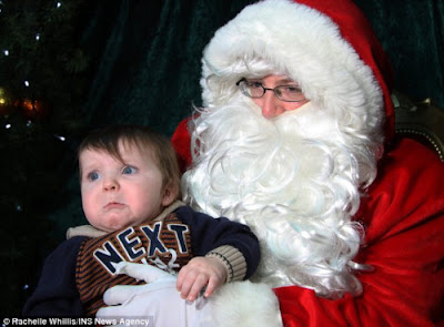 Not every child is very happy to see Santa Claus-Funny