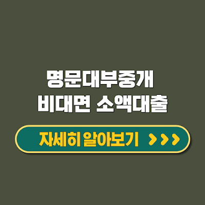 명문대부중개 대출 비대면 소액 승인률 높은 한도 금리 대상 신청방법
