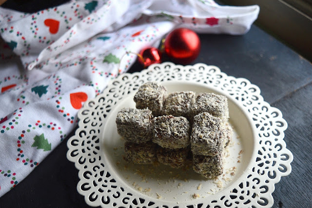 Lamington  Recipe | Australian Lamington Cake | Stey by Step Pictures