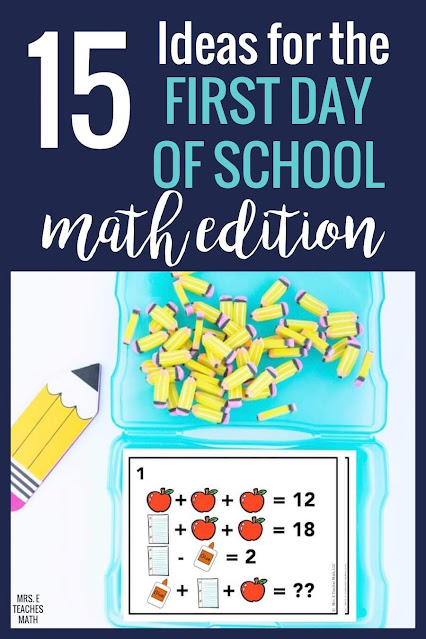 I love finding first day of school math activities! These back to school activities are perfect for middle school or high school math.