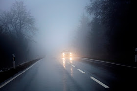 fog, road, winter