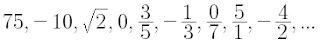 ejemplos de números reales en matemáticas