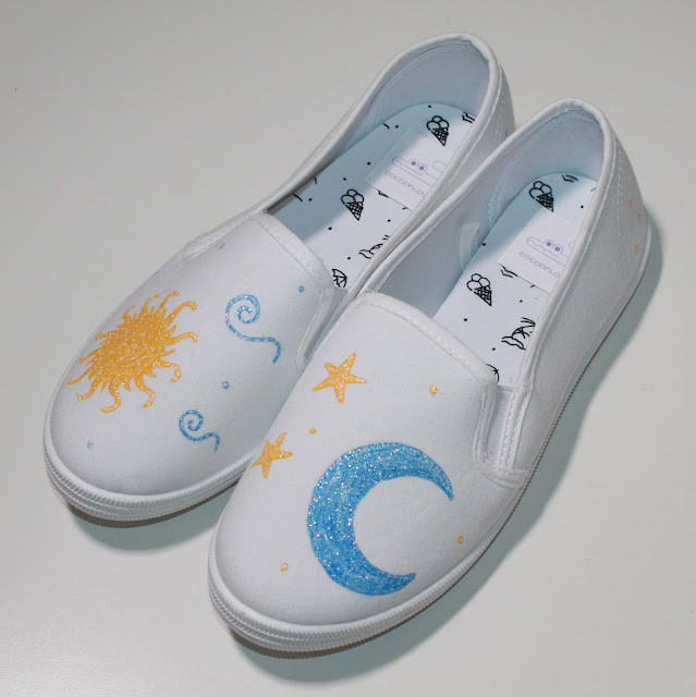 zapatillas pintadas día y noche