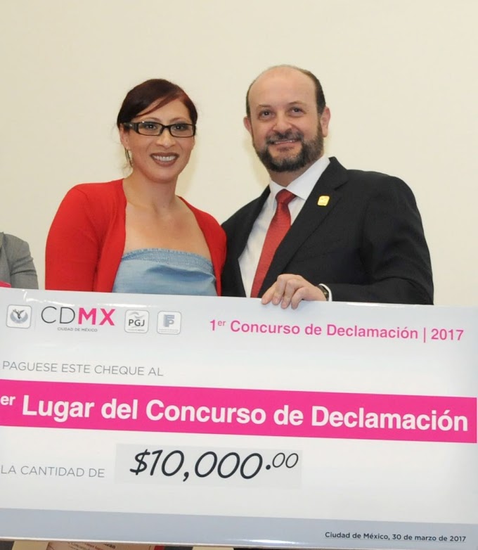 Preside Procurador Ríos Garza final del primer concursos de declamación de la PGJ capitalina