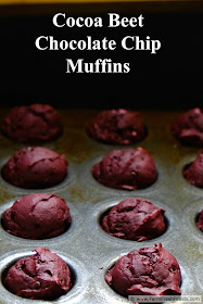 Shredded beets combined with cocoa powder and chocolate chips in a buttermilk-soaked oatmeal muffin. Farm share beets become a sweet treat!