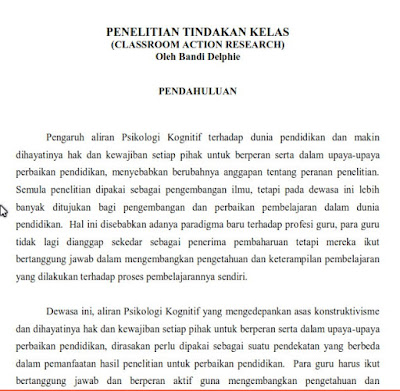 Rangkuman Materi PTK ( Penelitian Tindakan Kelas )