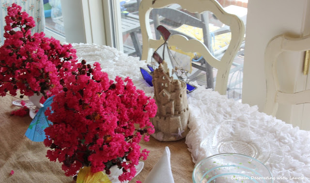 Sand and Ocean Tablescape-Bargain Decorating with Laurie