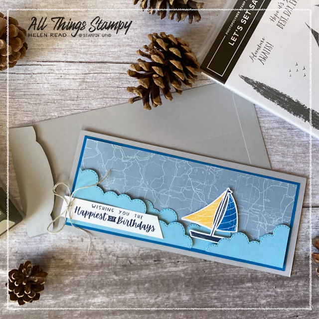 Let's Set Sail Slimline card idea Stampin Up All Things Stampy